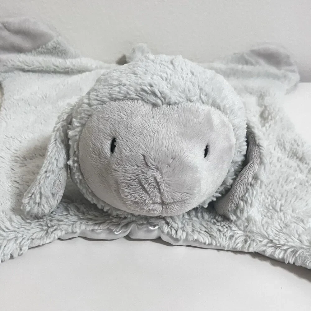 Baby Gund Lopsy Comfy Cozy Lamb Plush Lovey Security Blanket Mat Satin 058935